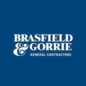 Brasfield & Gorrie General Contractors logo in blue and white