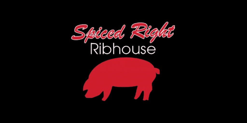 Spiced Right Ribhouse logo in black and red